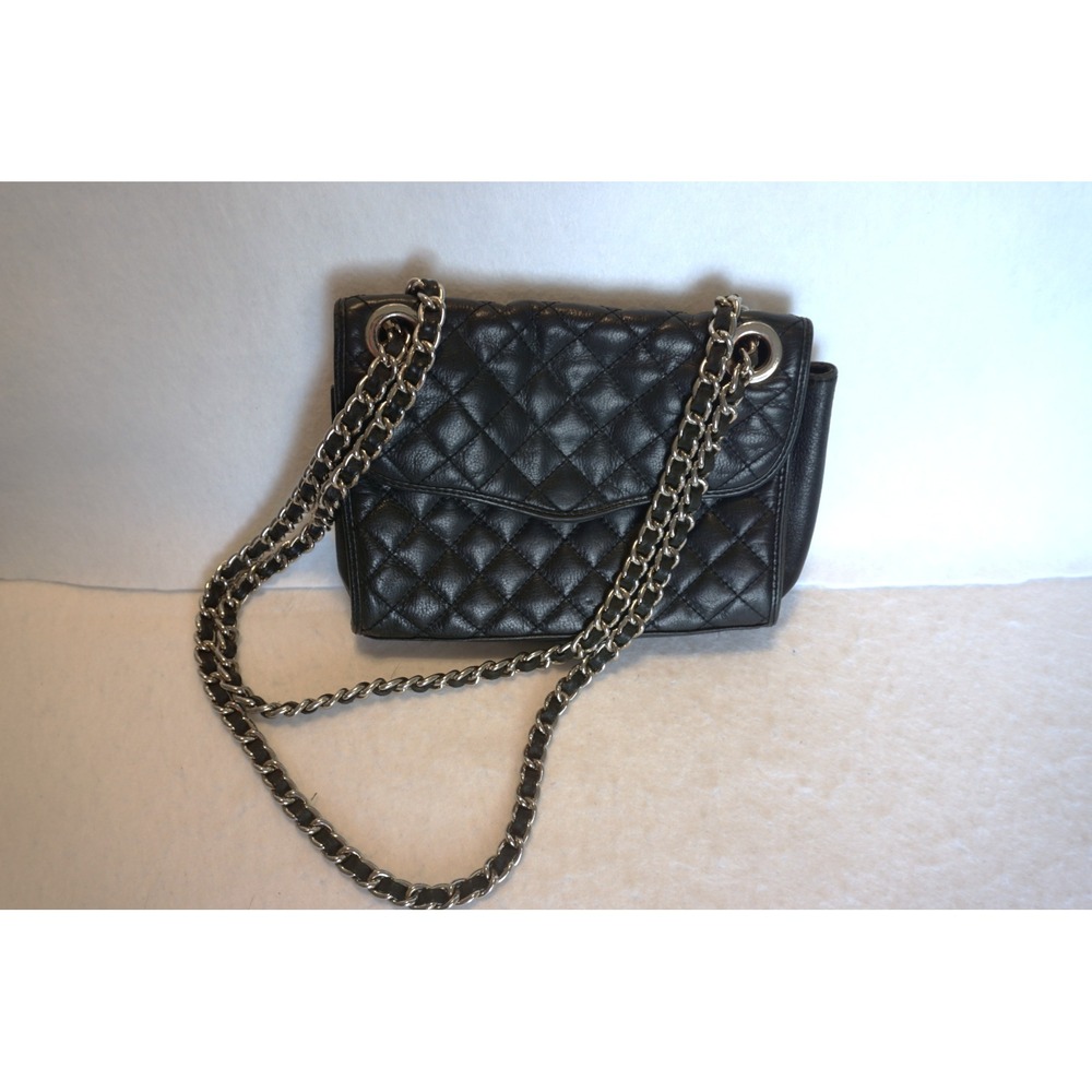 Rebecca Minkoff Affair Black Quilted Leather Convertible‎ Chain Shoulder Bag
